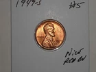wheat penny 1949S NICE RED  BU LINCOLN CENT 1949-S LOT #5 NICE RED UNC LUSTER