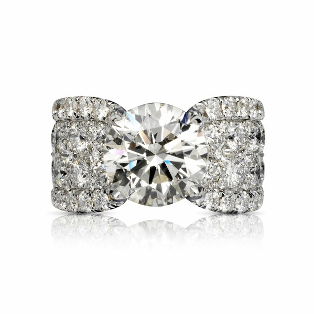 IDEAL 7 CARAT ROUND EX CUT G COLOR VS2 CLARITY DIAMOND ENGAGEMENT RING 18K WHITE IDEAL 7 CARAT ROUND EX CUT G COLOR VS2 CLARITY DIAMOND ENGAGEMENT RING 18K WHITE