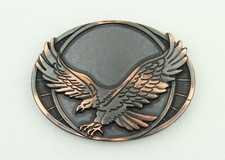 Vintage Soaring Eagle Hawk Bird Of Prey Country Western Cowboy Oval Belt Buckle