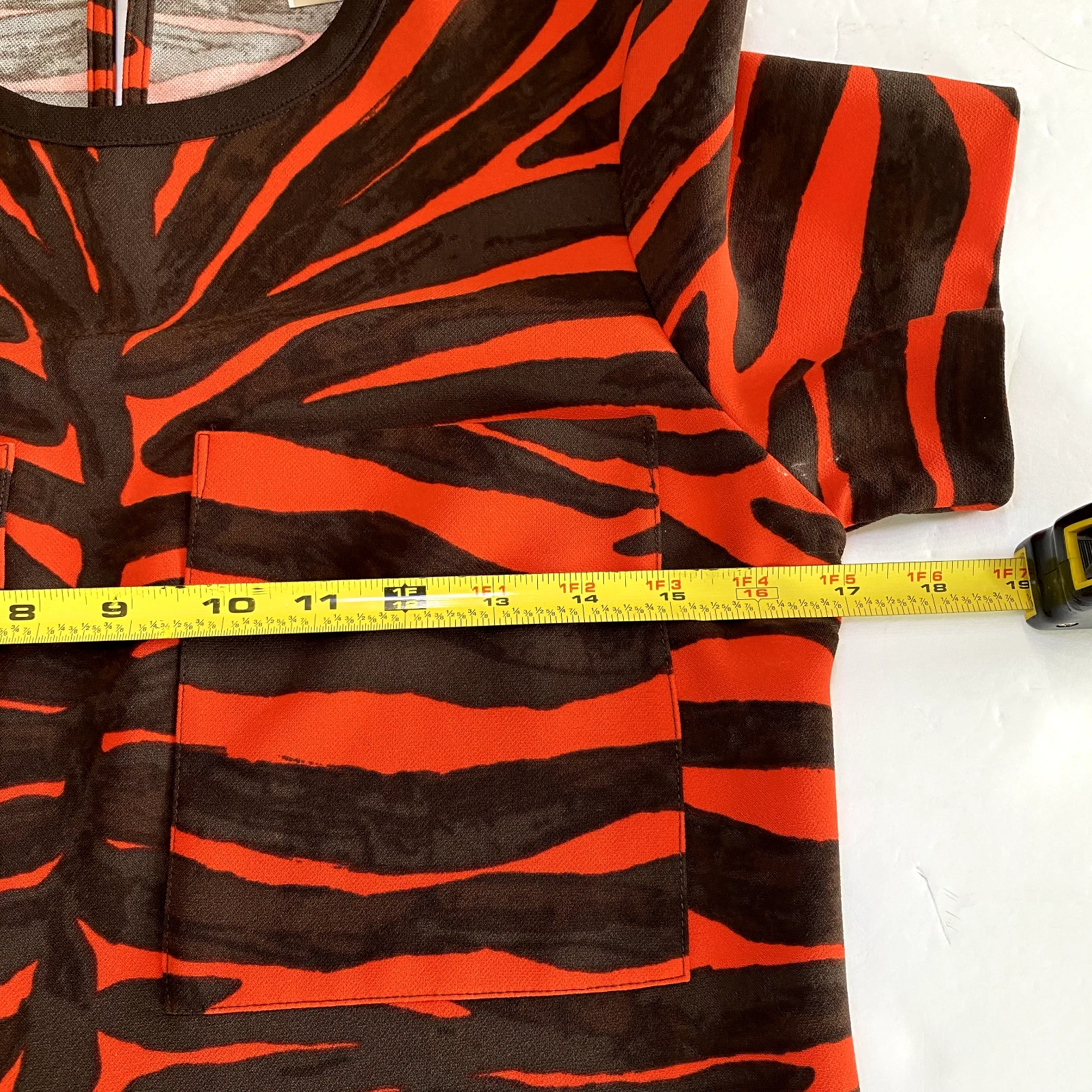 Michael Kors Vestito Stampa Tigre Pullover Manica Corta Taglia S
