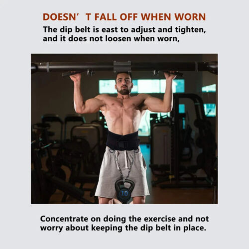 Gym Weightlifting Belt with Chain for Kettlebell Stretching Exercise - Picture 6 of 7