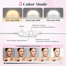 Half Moon Light for Nail Desk: 29" Foldable Half Moon Nail Desk Lamp with Pho...