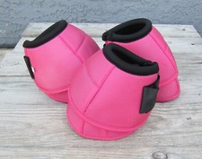 Lot of 3 Pink XL No-Turn Bell Boots for Horses – Heavy Duty Cordura, Soft Padded