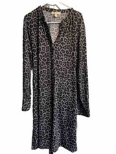 Michael Michael Kors Belted Dress Knee Length Button Black White 3309