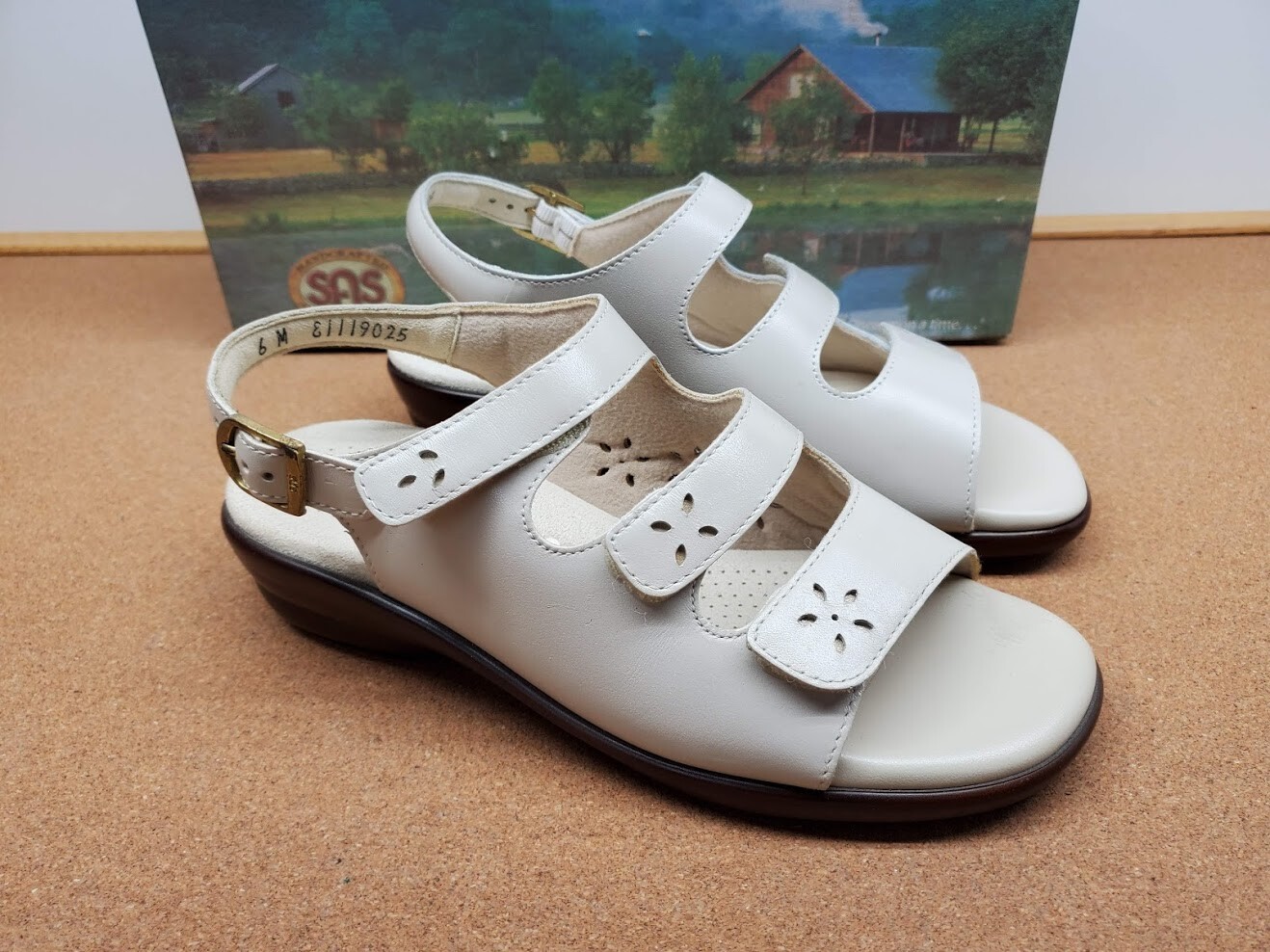 NEW SAS Women's Quatro Bone Ivory Sandals Shoes 2170-002 Size 6 M 12 S image 4