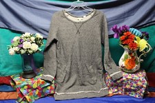 Love Fire Women's Gray 31" Dress Size Medium top shirt retro casual yoga classic