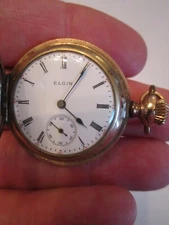 VINTAGE ELGIN WIND UP POCKET WATCH - 12K GOLD FILLED - 7 JEWELS -BBA11