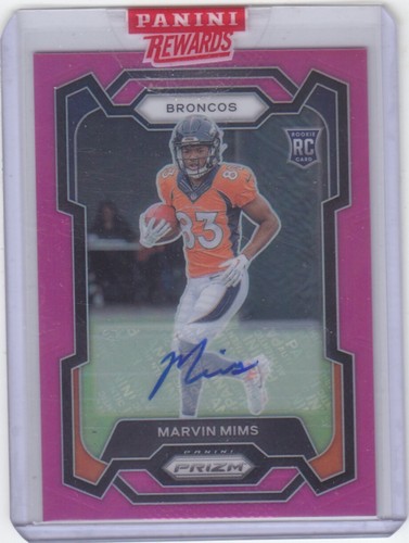 2023 Prizm MARVIN MIMS RC AUTO PINK PRIZM AUTOGRAPH DENVER BRONCOS