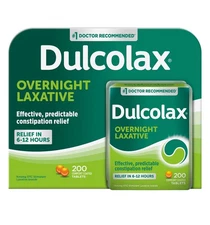  Dulcolax Laxative Tablets 5mg Bisacodyl USP Constipation Relief 200 Tablets