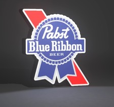 PABST BLUE RIBBON BEER LED SIGN LIGHT BOX MAN CAVE GARAGE LARGE 12.5" TALL