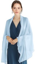 Women Chiffon Sheer Shawl Wraps for Evening Dresses, 79"x24" Lightweight Soft