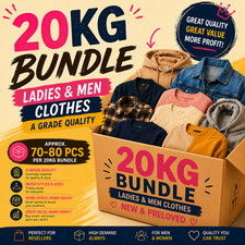 20Kg Adults Clothing New & Preloved A Grade Job Lot Bundle Reseller Mixed Sizes