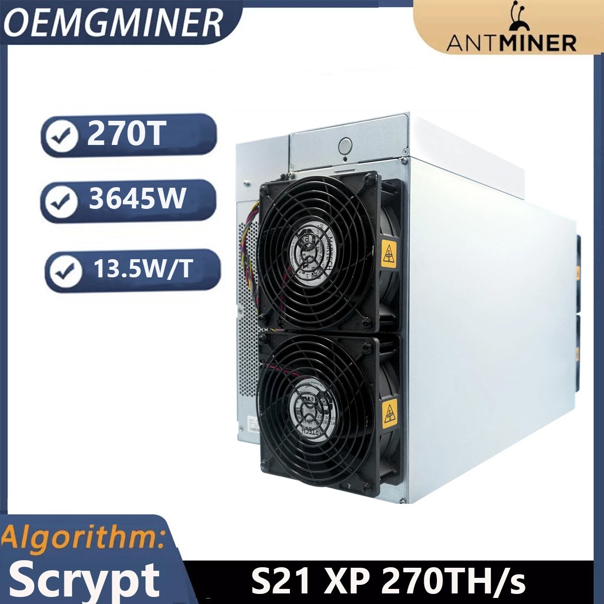 New Antminer S21 XP 270TH/s 3650W BTC BCH Miner With Bitmain Warranty IN  Stock | eBay