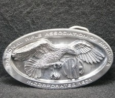 XA05170 VINTAGE 1970s  NATIONAL RIFLE ASSOCIATION OF AMERICA  NRA BELT BUCKLE