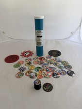 Vintage Lot of Pogs 10 Tube 35 Pogs 2 Skull Metal Slammers 3 Boards New