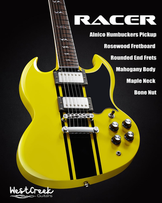 WestCreek RACER Electric Guitar Double Cut Mahogany Body Rosewood