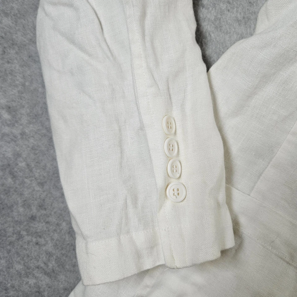 Chaqueta Blazer Ligera Brandini Para Hombre Talla L 100% Lino Marfil Abotonada Nueva con Etiquetas Foto 2 de 4