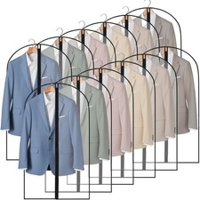12 Pack Garment Bags 60  100cm, 40in PEVA Translucent Garment Covers, Suit S...