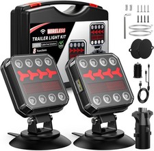 Wireless Bluetooth Magnetic Trailer Lights Kit with LED Brake Turn Reverse