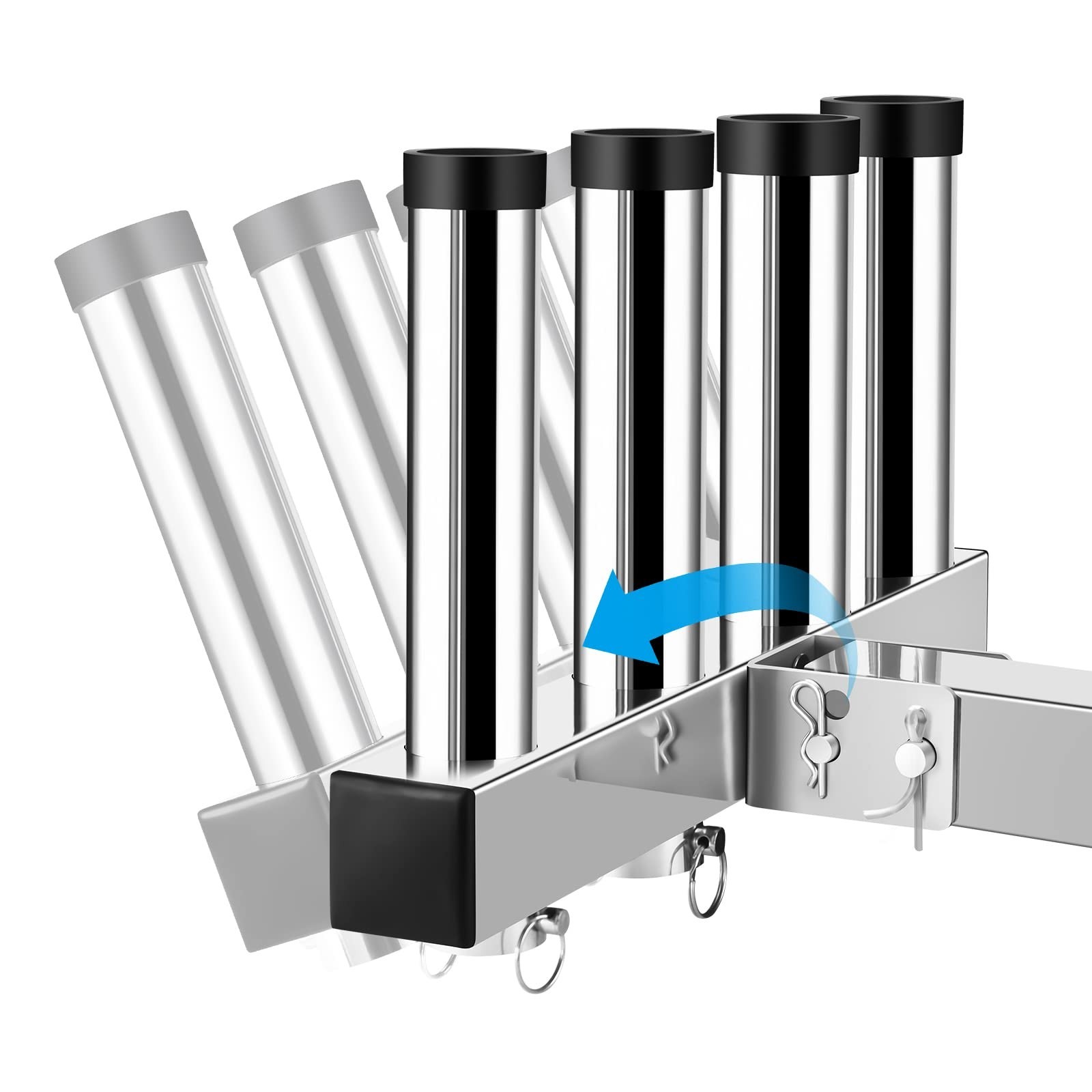 Stainless Steel Hitch Fishing Rod Holder, GADFISH Hitch Mount Rod Holder, 4 L...