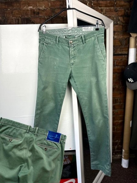 Men Jacob Cohen Trousers Green 32