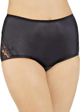 Vanity Fair Women's Perfectly Yours Lace Brief, 3-Pack, Midnight Black, Small