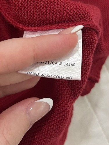 Langer Rollkragenpullover EILEEN FISHER rot Bio-Baumwolle Größe 3X gerippt Dolman - Bild 4 von 6