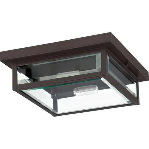 Quoizel WVR1612 Black Westover 2-Light 12"W Outdoor Flush Mount Ceiling Fixture - Picture 7 of 12