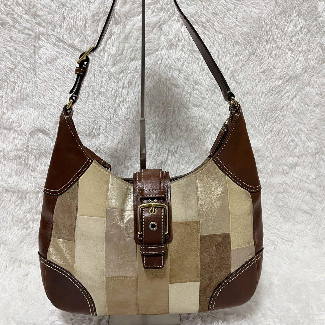 COACH Hampton Mosaic Patchwork Hobo Shoulder Bag … - image 2