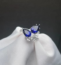 2.00Ct Pear Cut lab Created Sapphire Wedding ring in 925 Sterling Silver