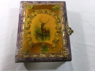 Antique Victorian Photo Album Celluloid With Deer On The Cover Early 1900s