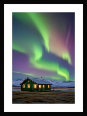 Soft Northern Lights Framed Wall Art Poster Canvas Print Picture