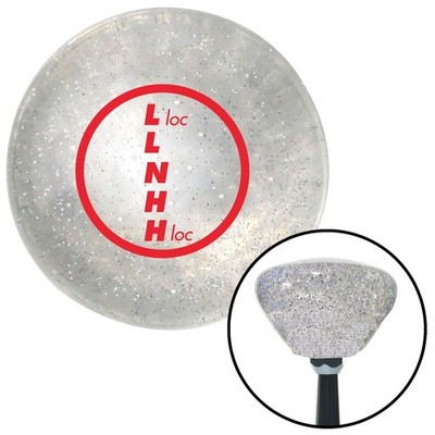 Red Transfer Case #1 Clear Retro Metal Flake Shift Knob w/ M16x1.5 Insert Auto