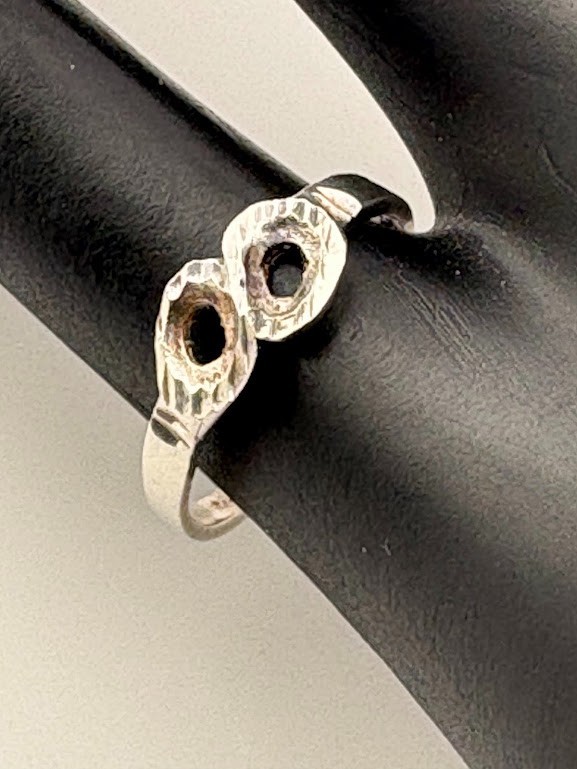 925 Sterling Silver Diamond Cut Infinity Ring Size 6 Pinky Fingertip Love 3131