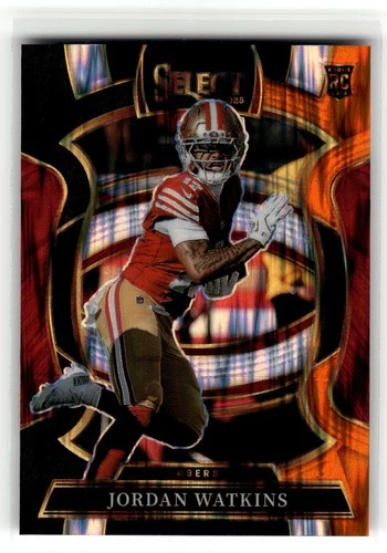 2025 Panini Select Football Black and Orange Shock Jordan Watkins #18