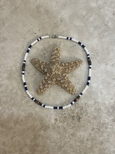 The Starfish - Handmade Glass Seed  Coconut Bead Choker Necklace 16  Boho