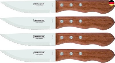 Tramontina Dynamic Steakmesser Jumbo, 4-teiliges Set, rostfreier Edelstahl,
