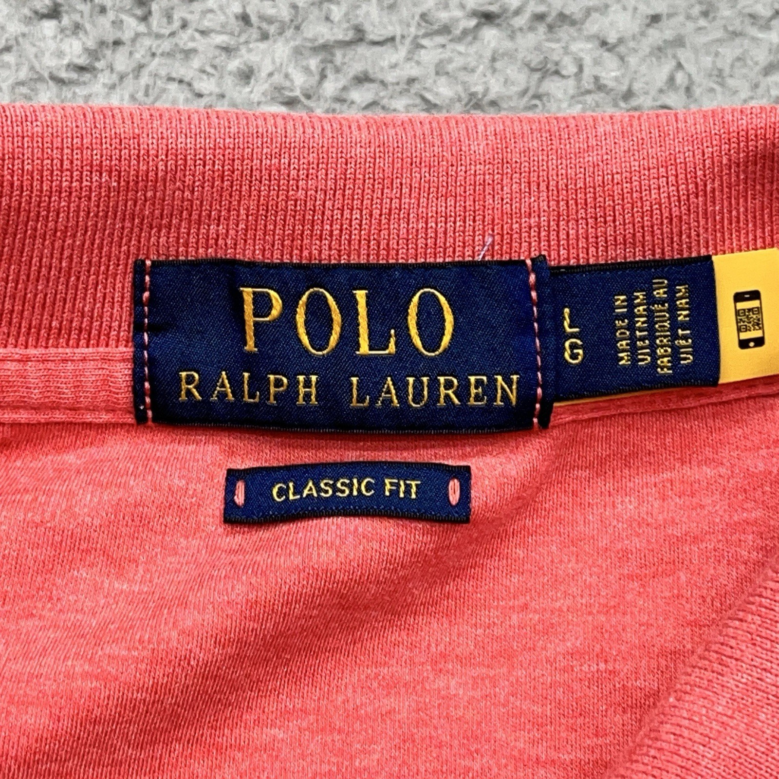 Polo Ralph Lauren camicia uomo L carne pony LS polo rosa malva vestibilità classica preppy