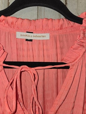 Pookie & Sebastian size S Satin Ruffle Mini Dress Flare Tiered Flutter  sleeve | eBay