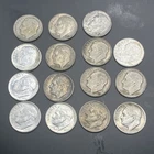 ROOSEVELT UNC & TONED DIMES LOT OF 15 - 90 % SILVER LOT