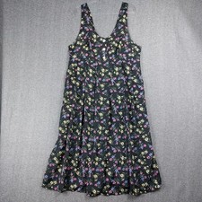 JAMIE BROOKE WOMENS VINTAGE BLACK FLORAL SLEEVELESS BABYDOLL STYLE MAXI DRESS...