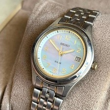 Working SEIKO Solar Date Shell Dial Watch