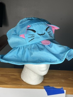 Blue Kitty Cat Sun Hat Visor Kids 