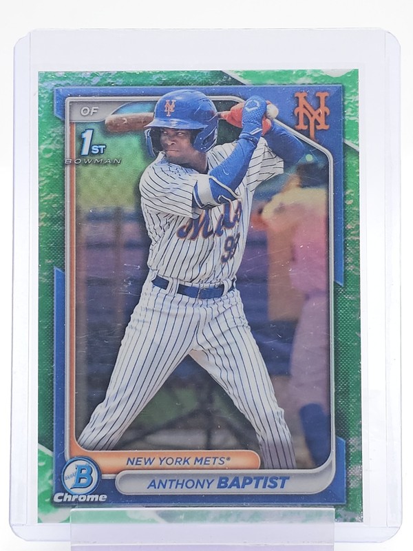 ANTHONY BAPTIST 2024 BOWMAN CHROME 1ST LUNAR GLOW REFRACTOR METS Q7183