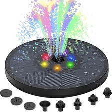 Solar LED Fountain With 6 Nozzles Solar Powered Fountain Effortless Installation