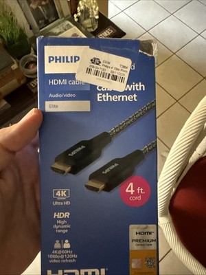 Philips Premium High-Speed HDMI Cable 4ft with Ethernet 4K UltraHD