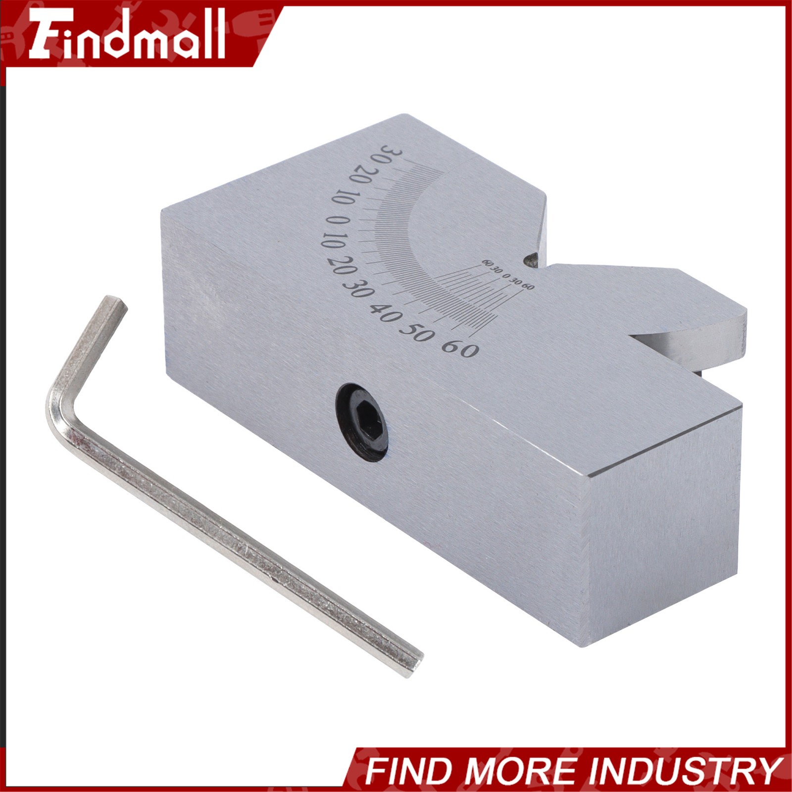 0-60 Degree Precision Gauge Adjustable Angle V Block Milling Tool 3"x 1"x 1-1/4"
