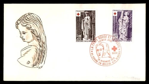 Mayfairstamps France FDC 1976 Red Cross and Church Sculptures First Day Cover aa