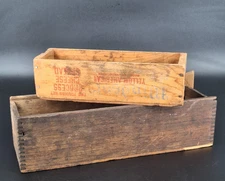 Lot of 2 Vtg Rustic Wooden Decor Boxes For Farmhouse Country Cottage Vignette