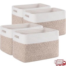 Cotton Rope Storage Basket Set Soft Woven Organizing Baskets Home Decor Storage